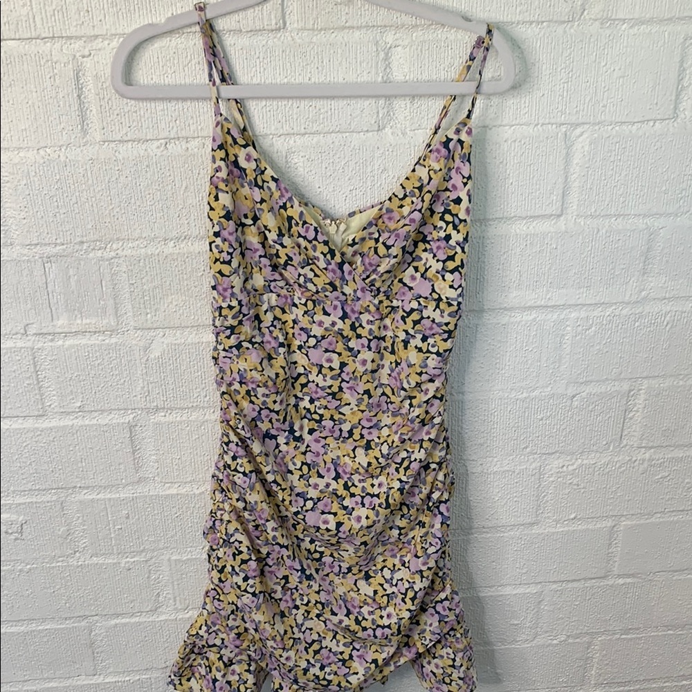 Storia Floral Multicolored Mini Ruffle Dress size Small